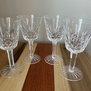 4 Waterford Crystal Lismore Claret Wine Glasses 4oz